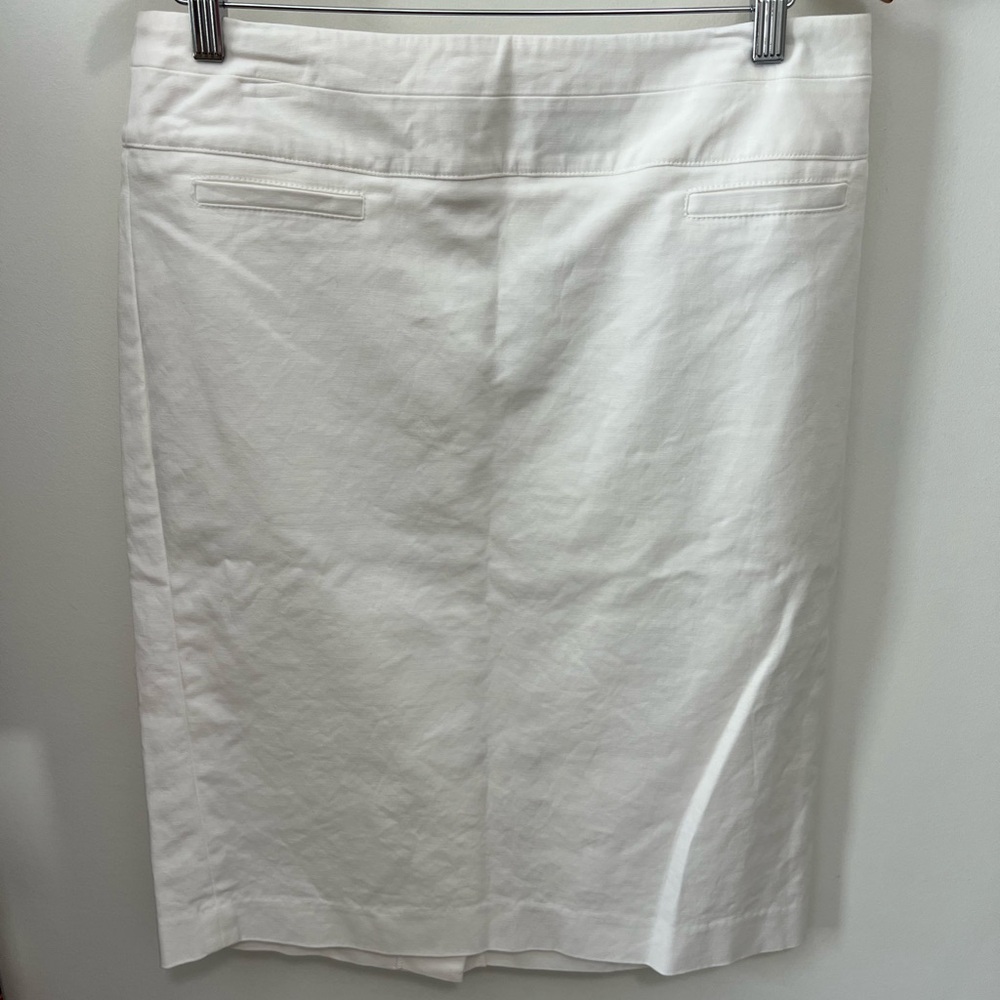 Alice Hope Pencil Skirt White Wide Waist Band KneeLength Women’s Size 10 Stretch